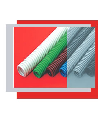 Труба гофрированная HFFR тяжелая диам 32 мм, с зондом, без галогена, трудногорючая, цвет серый Экопласт 21132HFR в Рыбинске Труба (ОКЛ) Экопласт Pintop.ru