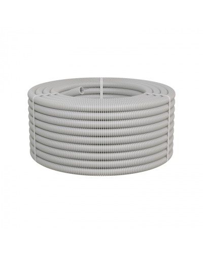 Труба ПНД-FRUF гофрир. тяжелая, с зондом, без галогена, трудногорючая, атмосферостойкая,цвет серый, диам. 32мм (25м) Экопласт (21132HFR-UF) в Рыбинске Труба гофрированная Pintop.ru