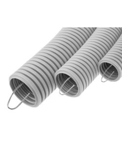 Труба HFFR гофрир. тяжелая, с зондом, без галогена, ПЛЛ 32мм Экопласт 21132HFR-W в Рыбинске Труба гофрированная Pintop.ru