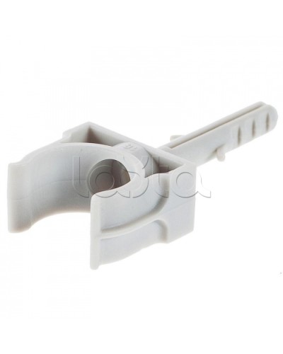 Держатель с дюбелем без шурупа для гофрированной или жесткой гладкой трубы D16 мм Экопласт 41416 в Рыбинске Держатели, клипсы, скобы Pintop.ru