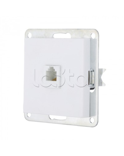 Розетка телефонная RJ-12 с накладкой (белый) LK 80 Экопласт (845504-1) в Рыбинске Розетки компьютерные и телефонные Pintop.ru