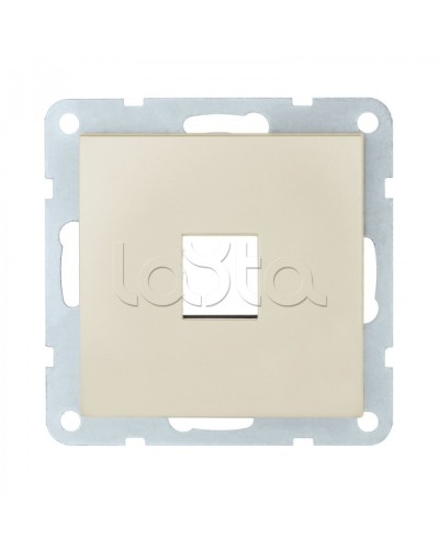 Накладка с суппортом розетки комп. и телеф. на 1 вход (бежевый матовый) БЕЗ механизма LK80 Экопласт (846102-0) в Рыбинске Розетки компьютерные и телефонные Pintop.ru