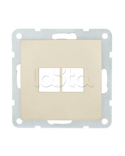 Накладка с суппортом розетки комп. и телеф. на 2 входа (бежевый матовый) БЕЗ механизма LK80 Экопласт (846202-0 в Рыбинске Розетки компьютерные и телефонные Pintop.ru