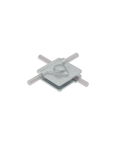 Универсальный соединитель для прутка Ø 5-10 мм с 2 пластинами 40х40 мм КМ-Профиль (2USM-D5-10) в Рыбинске Аксессуары для лотков Pintop.ru