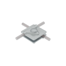 Универсальный соединитель для прутка Ø 5-10 мм с 2 пластинами 40х40 мм HD КМ-Профиль (2USM-D5-10 HD)