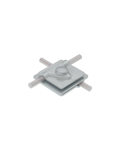 Универсальный соединитель для прутка Ø 5-10 мм с 3 пластинами 40х40 мм КМ-Профиль (3USM-D5-10) в Рыбинске Аксессуары для лотков Pintop.ru