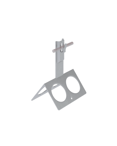 Коньковый держатель зажимной с широким основанием для прутка Ø 5-8 мм H80 мм CU КМ-Профиль (BKDZ-H80-D5-8 CU) в Рыбинске Монтажные материалы Pintop.ru