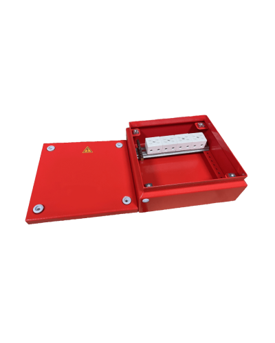 Коробка распределительная огнестойкая КРОПС, IP55, габаритные размеры 150х150х80 мм, для кабелей сечением до 10 мм2, 6 клемм КМ-Профиль (FRJB-KM-ST5-10-06-КРОПС-IP55) в Рыбинске Распределительные коробки Pintop.ru