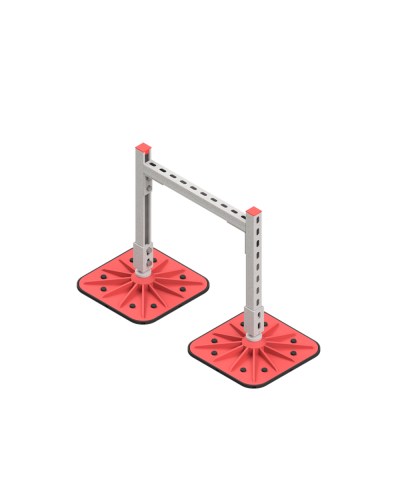 Опорная конструкция для горизонтальных прямоугольных воздуховодов и металлических лотков кабеленесущих систем TECHNORAPTOR FOOT 500х500 HD КМ-профиль (KM-TR-F-SSHRAD-500-500 HD) в Рыбинске Системы видеонаблюдения Pintop.ru