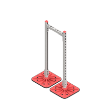 Опорная конструкция для горизонтальных прямоугольных воздуховодов и металлических лотков кабеленесущих систем TECHNORAPTOR FOOT 350х1000 HD КМ-профиль (KM-TR-F-SSHRAD-350-1000 HD)