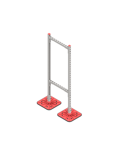 Опорная конструкция для горизонтальных прямоугольных воздуховодов и металлических лотков кабеленесущих систем TECHNORAPTOR FOOT 500х1500 КМ-профиль (KM-TR-F-SSHRAD-500-1500) в Рыбинске Системы видеонаблюдения Pintop.ru