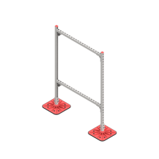 Опорная конструкция для горизонтальных прямоугольных воздуховодов и металлических лотков кабеленесущих систем TECHNORAPTOR FOOT 1000х1500 HD КМ-профиль (KM-TR-F-SSHRAD-1000-1500 HD)