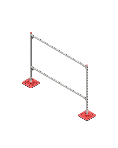 Опорная конструкция для горизонтальных прямоугольных воздуховодов и металлических лотков кабеленесущих систем TECHNORAPTOR FOOT 2000х1500 КМ-профиль (KM-TR-F-SSHRAD-2000-1500) в Рыбинске Системы видеонаблюдения Pintop.ru