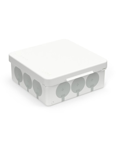 Коробка распред. 60-0303-9003с двухкомп. (HF) белая с серым 100х100х40 (90шт/кор) Промрукав (60-0303-9003с) в Рыбинске Распределительные коробки Pintop.ru