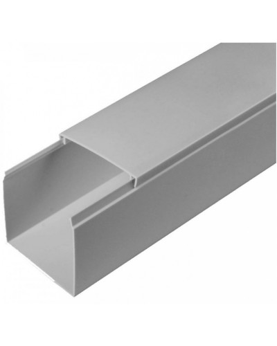 Кабель-канал серый RAL 7035 2-й замок в п/э 60х60 (24м/уп) Промрукав (PR03.0078) в Рыбинске Кабель-канал Pintop.ru