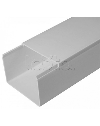 Кабель-канал серый RAL 7035 2-й замок в п/э 80х60 (18м/уп) Промрукав (PR03.0080) в Рыбинске Кабель-канал Pintop.ru