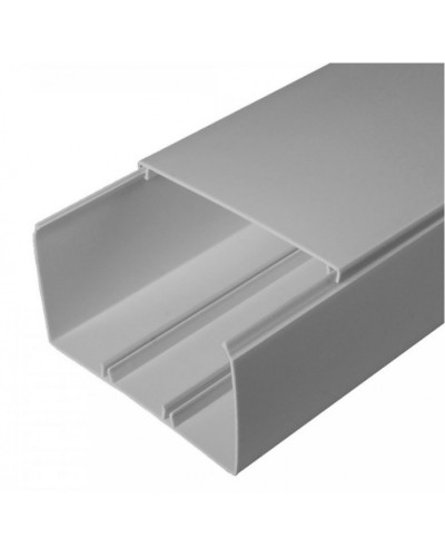 Кабель-канал серый RAL 7035 2-й замок в п/э 100х60 (16м/уп) Промрукав (PR03.0082) в Рыбинске Кабель-канал Pintop.ru