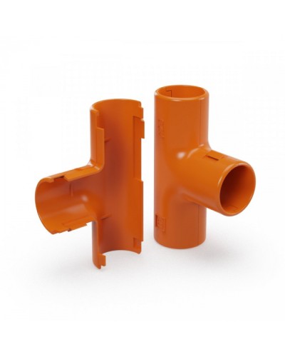 Тройник разборный оранжевый d25 мм (30шт/300шт уп/кор) Промрукав (PR13.1160) в Рыбинске Повороты, муфты, тройники Pintop.ru