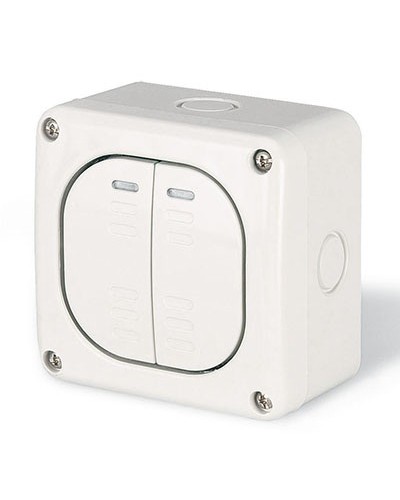 Выключатель однополюсный, двухклавишный, настенный DKC DIS1375022 в Рыбинске Аксессуары для стоек и шкафов Pintop.ru