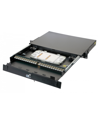 Оптическая панель серии 47D-24, 19 1U 16 дуплекс LC адаптеров, OM2 Eurolan (47D-24-20-2L-16-11BL) в Рыбинске Кросс оптический Pintop.ru