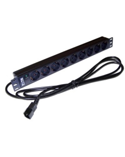 Блок розеток 19 9 шт. без выключателя, 10A 250V, шнур питания с вилкой C14, 3.0 м TWT TWT-PDU19-10A9P4-3.0 в Рыбинске Блоки розеток Pintop.ru