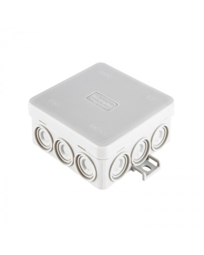 Коробка огн. E110, о/п 85х85х38мм, без галогена, 12 вых., IP55, 4P, серый Экопласт (43155HF-GR) в Рыбинске Распределительные коробки Pintop.ru