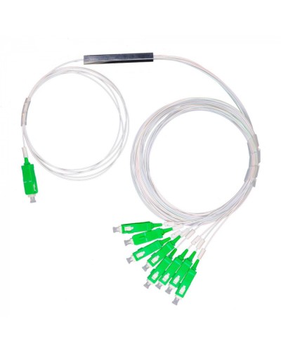 Разветвитель план 1х8 окон SC/APC 9/125 вывод 1,5м буфер 0.9мм 1260/1650 Cabeus (FCT-PLC-1/8-9-SC/A-1.5-0.9) в Рыбинске Оптические разветвители (сплиттеры) Pintop.ru