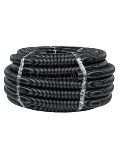 Труба гофр. ПНД тяжелая с протяжкой d50 мм (20 м) черная EKF-Plast (tpnd-50-t) в Рыбинске Труба гофрированная Pintop.ru