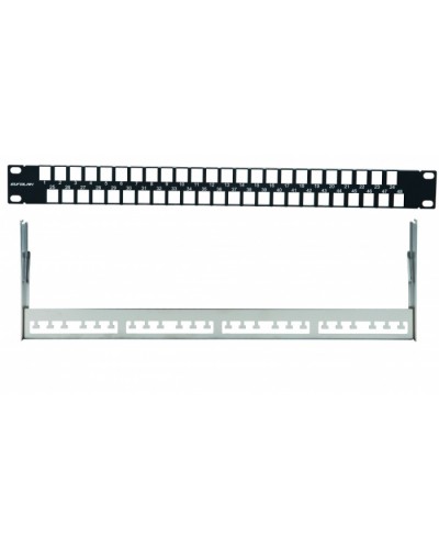 Наборная коммутационная панель 19”, 1U, 48 портов UTP/FTP Eurolan (27F-00-48BL) в Рыбинске Патч-панели Pintop.ru