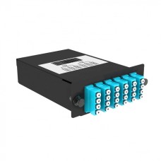 Кассета кроссовая 2 разъема черный Cabeus (FO-OM3-2x12MPO(m)/U-24xLC/U-A-BK)