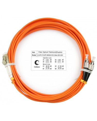 Шнур оптический duplex LC-FC 62,5/125 mm 5м LSZH Cabeus FOP-62-LC-FC-5m в Рыбинске Патч-корды оптические Pintop.ru