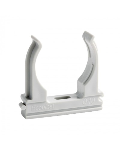 CF40G Держатель (клипса), без галогена, для труб D40мм (10шт) Экопласт (41740-10HF) в Рыбинске Держатели, клипсы, скобы Pintop.ru