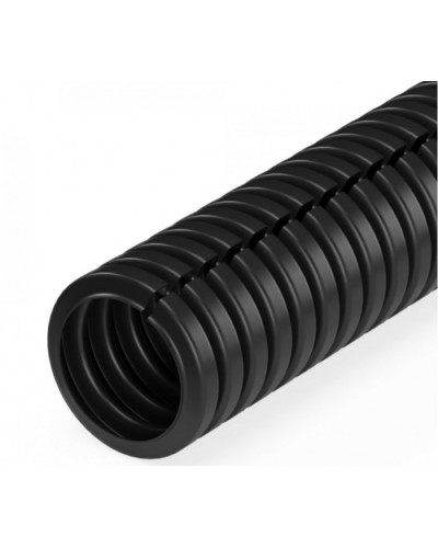 Труба гофрированная ПП лёгкая 350 Н безгалогенная (HF) разрезная черная д16 (25м/уп) Промрукав (PR02.0244) в Рыбинске Труба гофрированная Pintop.ru