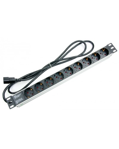 Блок на 9 розеток IEC 320 горизонтальный для 19 шкафов Cabeus PDU-9P-2IEC в Рыбинске Блоки розеток Pintop.ru
