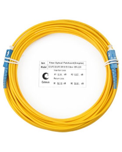 Патч-корд волоконно-оптический (шнур) SM 9/125 simplex SC-SC LSZH (10м) Cabeus FOP(s)-9-SC-SC-10m в Рыбинске Патч-корды оптические Pintop.ru