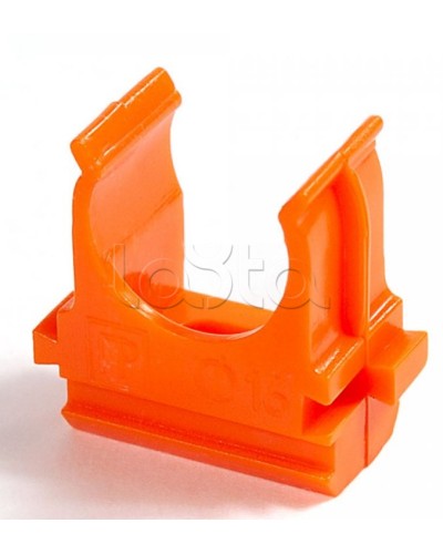 Крепёж-клипса для труб АБС-пластик оранжевая д20 в малой упаковке (10шт/1000шт уп/кор) Промрукав (PR13.0067) в Рыбинске Держатели, клипсы, скобы Pintop.ru
