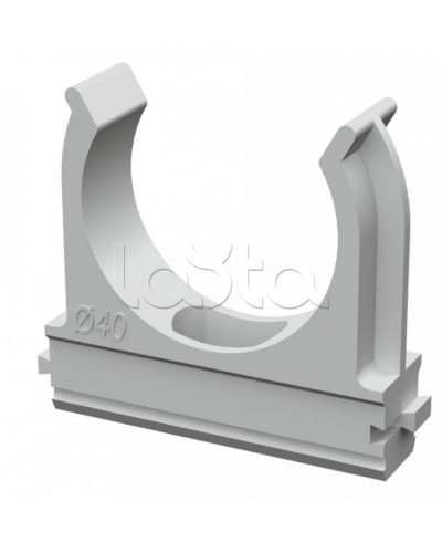 Крепеж-клипса для труб АБС-пластик в п/э д40 (15шт/300шт уп/кор) Промрукав (PR.02640) в Рыбинске Держатели, клипсы, скобы Pintop.ru