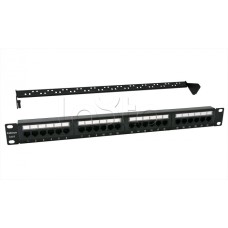 Патч-панель 19", 1U, 24xRJ45 Cabeus PL-24-Cat.6-Dual IDC