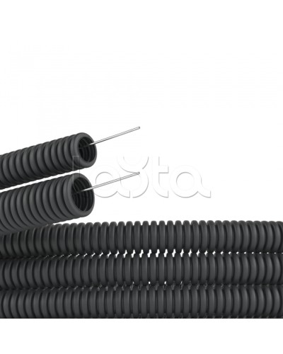 Труба гофр. DN29мм,полиамид 6, с протяжкой, темно-серый DKC (PA612935F0) в Рыбинске Труба гофрированная Pintop.ru