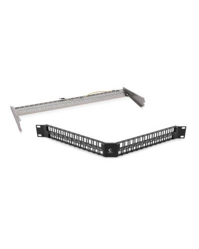 Угловая модульная патч-панель 19, 48 портов, 1U Cabeus (PLBHD-48-CON-SH) в Рыбинске Патч панель Pintop.ru