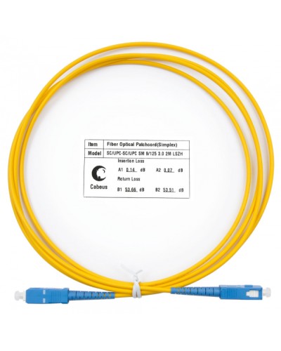 Шнур оптический simplex SC-SC 9/125 SM 2 м LSZH Cabeus FOP(s)-9-SC-SC-2M в Рыбинске Патч-корды оптические Pintop.ru