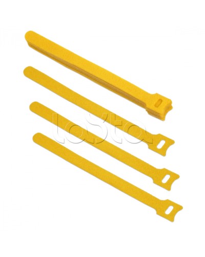 Хомут для кабеля, липучка с мягкой застежкой, 180x14 мм, желтый (10 шт.) Cabeus CLAMP-180-YL в Рыбинске Стяжки-хомуты Pintop.ru