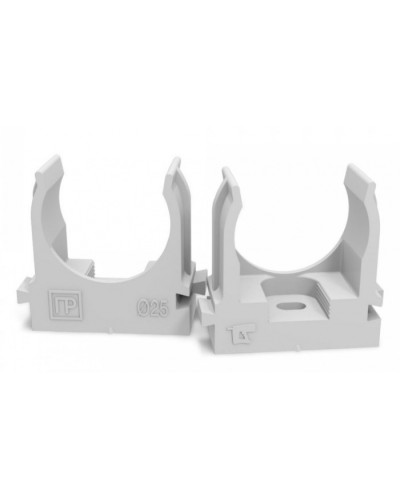 Крепеж-клипса для труб для монтажного пистолета серая в п/э д25 (100шт/700шт уп/кор) Промрукав (PR13.0121) в Рыбинске Держатели, клипсы, скобы Pintop.ru