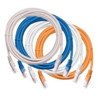 Шнур коммутационный NETLAN U/UTP 4 пары, Кат.5е (Класс D), 100МГц, 2хRJ45/8P8C, T568B, заливной, многожильный, BC (чистая медь), PVC нг(B), серый, 2м, уп-ка 10шт. NETLAN EC-PC4UD55B-BC-PVC-020-GY-10