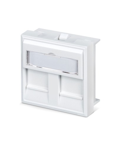 Вставка 45x45 (Mosaic) для 2 модулей формата Keystone Jack с маркером (FP-45-2M) Пожтехкабель СКС (202-032) в Рыбинске Модули Keystone Pintop.ru