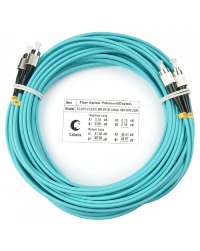 Шнур оптический duplex FC-FC 50/125 mm OM3 20м LSZH Cabeus FOP-50-FC-FC-20m в Рыбинске Патч-корды и пигтейлы Pintop.ru