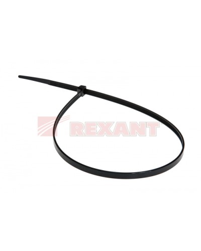 Хомут-стяжка нейлоновый 5х450 мм чёрный (100шт/уп) REXANT 07-0451-5 в Рыбинске Стяжки-хомуты Pintop.ru