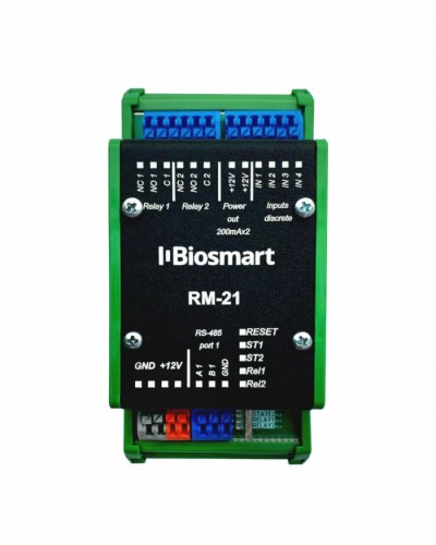 Релейный модуль BioSmart RM-21 OSDP в Рыбинске Контроллеры СКУД BioSmart Pintop.ru
