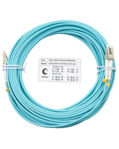 Шнур оптический duplex LC-LC 50/125 mm OM3 15м LSZH Cabeus FOP-50-LC-LC-15m в Рыбинске Патч-корды и пигтейлы Pintop.ru