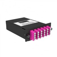 Кассета кроссовая 2 разъема черный Cabeus (FO-OM4-2x12MPO(m)/U-24xLC/U-A-BK)